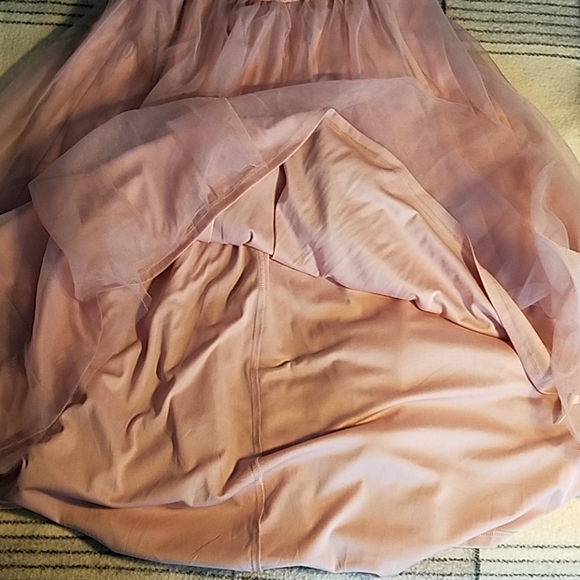 Miami Skirt Pink Lined Hi-lo Mesh Layered Skirt Small - Picture 4 of 6